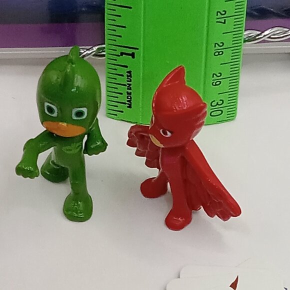 PJ MASKS Toy Lot DVD Mini Card Game PEZ 1.5" Fig Gekko Red Owlette Choco Cat Boy - Picture 4 of 10